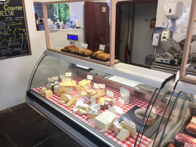 cheese counter with protective screen