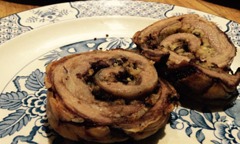 slice of rolled lamb breast