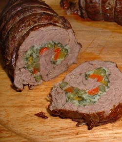sliced rolled skirt steak