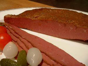 sliced pastrami