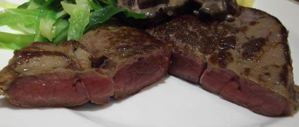 cooked venison steak