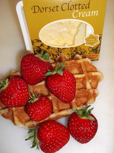 waffles and strawberries